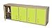 Produktbild Mobeduc 600712hs13 Waschtisch Metallschrank mit 10 Feldern mit Tür, Holz, Buche und apfelgrün, 125 x 28 x 42 cm