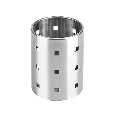 Zerodis Egouttoir à Couverts en Acier Inoxydable Porte-ustensiles de Cuisine Paniers à Couverts Organiseurs Support de Rangement Rond pour Cuillères Couteaux Fourchettes Cadeau Noël pour Femme Maman (M)