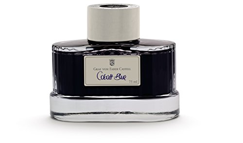 Graf von Faber-Castell - Bote de tinta carbono, color negro, color azul cobalto Tintero