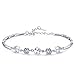 Produktbild LouiseEvel215 Moda Cadena de Mano Brillante Circón Pulsera de Trébol Ajustable Personalizada Joyería de la Boda del todo-fósforo para la Boda del Partido
