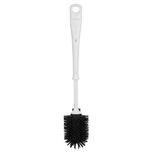 WC Bürste mit Silikon Bürstenkopf Toilettenbürste Klobürste schwarz – weiß - 5