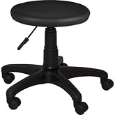 Depolife Swivel Wheel Height Adjustable Office Office Cashier Stool Seat with Descending Calcate Shock Absorber SEAT (Black)