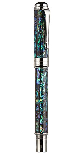 Xezo Maestro Natural Sea Shell Medium Nib Fountain Pen with Platinum Plated Parts Exquisite Gift No Two Pens Alike (Maestro Sea Shell FP)