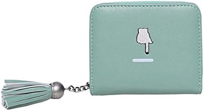 Diyafas Tassel Zipper Women Wallet Bifold PU Leather Coin Purse Girls Card Holder Billfold