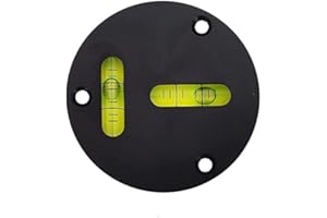 Umei Nivel de vidrio universal Metal redondo burbuja horizontal tipo T Instrumento de nivel metal 60mm Precisión 5 ′ / 2mm Se puede fijar con agujeros de tornillo (negro)