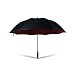 Produktbild Regenschirm groß | Sturm- und Windfest, Wasserabweisend | XXL für 2 Personen schwarz/dunkelrot | automatische Öffnung per Knopfdruck | leicht, sehr stabil, aus Fiberglas | 135 cm - Beste Qualität