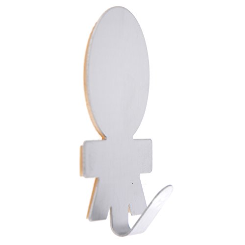 Yantu 4er Set Mini Niedlich Edelstahl rostfrei Klebehaken Wandhaken Haken Handtuchhaken (Kleines Baby) - 3