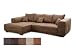 Produktbild Cavadore Ecksofa Mavericco / XXL Eckcouch Inkl. Rückenkissen und Zierkissen / Longchair links / Industrial Style / 285 x 69 x 170 (BxHxT) / Mikrofaser Braun