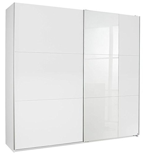 Schwebetürenschrank weiß 2 Türen B 218 cm Jugendzimmer Kinderzimmer Schlafzimmer Kleiderschrank Schrank Wäscheschrank Schiebetürenschrank