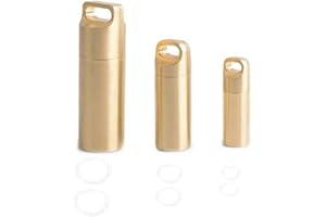 BE-TOOL - Contenitore per pillole, impermeabile, 3 pezzi, in metallo, portatile, da viaggio, per portachiavi, portapillole in oro, grande+medi+piccolo