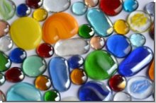 54 Stück Deko Mosaiksteine Glasnuggets Buntmix 15-50 mm ca.480g - 2