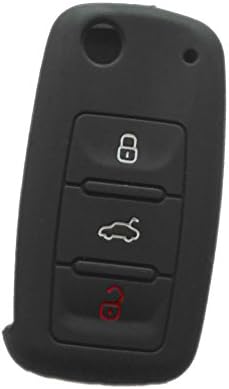 Nicky Black Protective Cover for VW SEAT SKODA GOLF 3-Buttons Car Key Silicone Keys Protector
