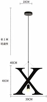 XHOPOS HOME Pendant Light Shade Industrial Hanging Ceiling Lamp Chandelier Letters LED X Living Room Restaurant Bedroom Lighting