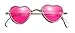 Price comparison product image 60s 70s Hippy Glasses Pink Metal Frame Heart Hippie Lennon Fancy Dress Glasses