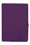 Biberna 2744/353/046 Biber Spannbetttuch, Reaktiv gefärbt, nach Öko-Tex Standard 100, ca. 60 x 120 cm bis 70 x 140 cm), dkl.violett