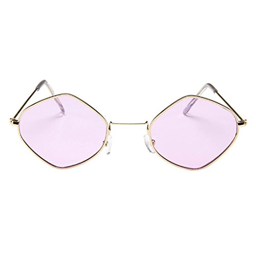 Btruely Herren_Gafas de Sol clásicas Retro Diamond Sunglasses Metal Frame Shades Eyewear Gafas de Sol para Hombre Mujer (H)