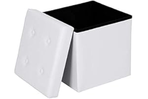 Lovely Home Pouf Contenitore Big Big Ecopelle 50x50x50 cm. (Bianco)