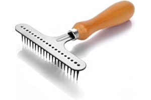 YINHING Rastrillo para Alfombras, Portátil de Acero Inoxidable Rastrillo para Alfombras de Mano Limpieza Aseo Peluquería Rastrillo para Alfombras para Salón de Belleza