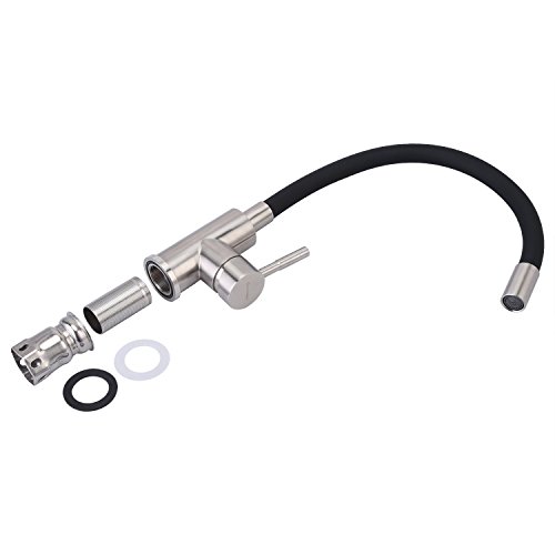 [Verbesserte Version] homeideas Zeitgenössische Küche Spüle Wasser Wasserhahn Trinkwasser Filter Wasserhahn, Dual Hebel Schwenkauslauf mit Erzeugung zu verhindern Spritzwasser, 304 Edelstahl-Finish - 6