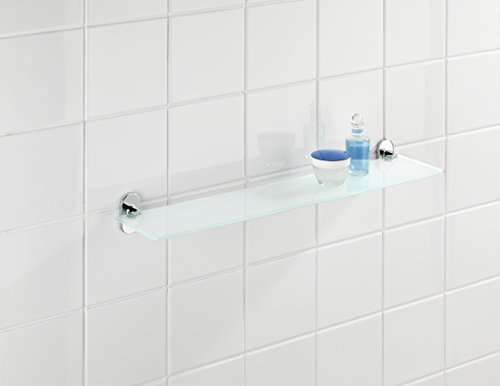 Wenko 22286100 Power-Loc Glas Wandablage Puerto Rico – Befestigen ohne bohren, Zinkdruckguss, 60 x 7 x 13 cm, Chrom - 3