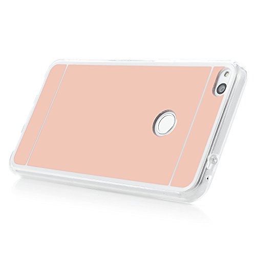Mavis s Diary Funda Huawei P8 Lite 2017 Carcasa  Efecto de Reflejo como Espejo  R  gida Pl  stico PC   Borde de TPU Dura Cover Case Shock-Absorci  n y Anti-Ara  azos  Oro Rosa 