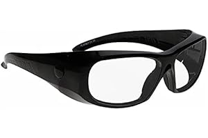 ATTENUTECH Blei-Brille, Röntgenstrahlung, Augenschutz, 75 mm, Retro-Stil, klassischer Stil, wirtschaftlich (schwarz)
