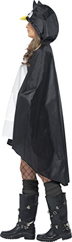 Smiffys Adult Unisex Penguin Party Poncho, Drawstring Bag, Party Ponchos, Serious Fun, One Size, 27609