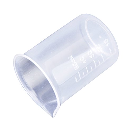 2 Stück 50 ml Transparenter Messbecher für Labor oder Küche | Kunststoff Becher | Klarer Kunststoffbecher für Labor Tests - 4