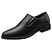 Produktbild FNKDOR Schuhe Herren Runder Kopf Geschäft Lederschuhe Slip-on Berufsschuhe Freizeit Kleid Schuhe Side elastisches Band Faule Schuhe Schwarz 41 EU