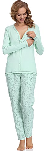 Italian Fashion IF Women's Nursing Pyjamas Liwia Mama 0223 (Mint, L)