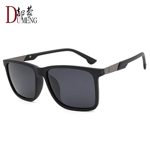 Preisvergleich Produktbild Sonnenbrille Für Männer High Fashion Polarisierte Felder Sonnenbrille Designer Outdoor Reisen Sport Lightweight Comfort Sommer Uv400 Sand Schwarz-Rahmen, Grau