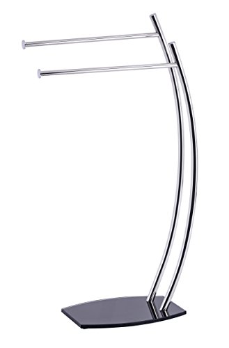 WENKO 21728100 Handtuchständer Seattle – Kleiderständer, Edelstahl rostfrei, 44 x 79 x 20 cm, Glänzend - 2