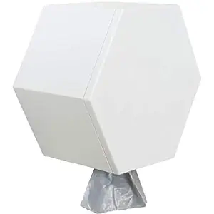 Leashboss Wall Mount Dog Poop Bag Dispenser for Home with 8 Rolls, Modern Pet Waste Bag Dispensing Holder and Storage Station (White)