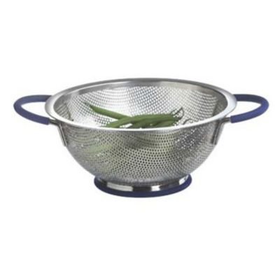 Lakeland Edelstahl-Sieb, Silikongriffe, Edelstahlnetz,Blau, 17,5 cm Ø