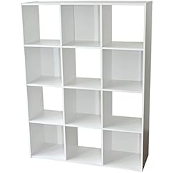 Alsapan Compo Meuble de Rangement 12 Casiers Bibliothèque Etagères Cubes Blanc 92 x 30 x 123 cm