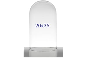 Chianese Campana Cupola in Vetro 20x35 cm | Teca Espositiva Trasparente | Campana di Vetro Grande per Decorazioni Centrotavola ed Esposizioni Eleganti