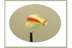 TROUTFLIES UK EGG AND BLOB FLIES Bung Fishing Flies, 6 Pack Chartreuse & Yellow Bung, Size 10, Bung trout Flies