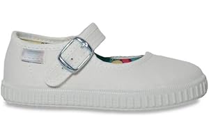 escoolers Mercedita de Lona para Niñas - Ligera y Cómoda, con Suela de Caucho Flexible - Made in Spain.