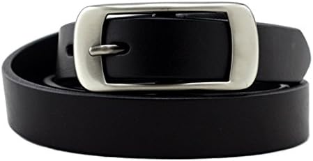 KaLeido Women's Head Layer Cowhide Leather Belt (32-34, Black)