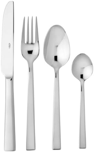 Aria 24 Piece Cutlery Set with Table Forks, Table Knives, Dessert Spoons &amp; Teaspoons | Contemporary Cutlery Set, Stainless Steel Cutlery from Elia