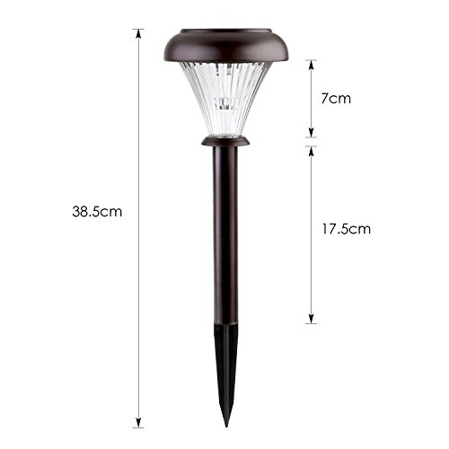 DECKEY 2 Stück Solar Rasen Außenleuchte Wegeleuchte für Outdoor Pathway Garten Kaltweiß (Modell 2) - 3