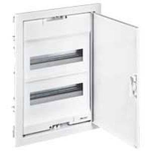 Legrand LEG01532 Coffret encastré porte métal extra plate 2 rangée 24 + 4 modules Blanc