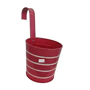 Kraftsplanet Wooden Single Metal Railing Planter to Decor Garden and Balcony Decor