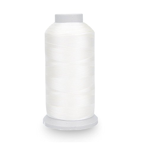 Allbusky Bonded Nylon Nähgarn Stark für Nähmaschine Hand Stitching Polsterung Outdoor-Markt Drapery Beading Gepäck Purses (Weiß)