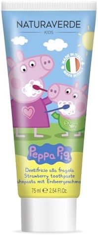 Naturaverde | Kids - Peppa Pig - Dentifricio alla Fragola per Bambini, Dentifricio Bambini con Formula Delicata, Dentifricio Peppa Pig, 75ml