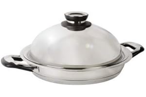 Ecovitam steaker 24 cm Coperchio e termometro Integrato in Acciaio Inox 18/10 – Tutti fuochi di Cui induzione