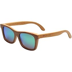 Iwood Handcrafted Moda de bambú carbonizado Marcos Verde polarizado lente de las gafas de sol de madera