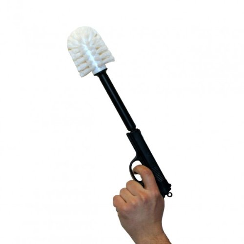 Wipe Out Toilettenbürste Pistole Gun Style Klobürste mit Handgriff in Form einer Pistole im Waffendesign Toiletten Bürste - 2