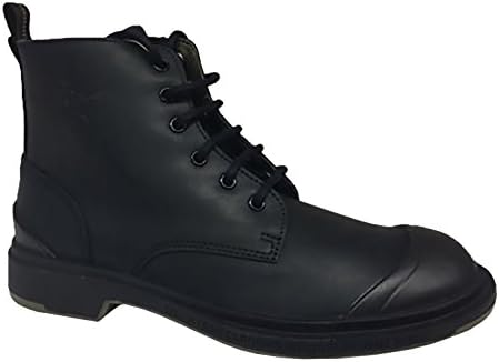 PEZZOL 1951 Low Boots Man's Black MOD Defender 008FZ-12 100% Leather Rubber Sole Made In Italy - Black, EU 42 - UK 8 - US 9