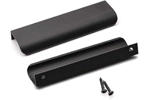 goldenwarm 20 Stück Versteckte Schrankgriffe Möbelgriffe Schwarz Türgriffe Innentüren 128mm Küchengriffe Schrankgriffe Möbel Griffe für Küchenschränke Aluminium